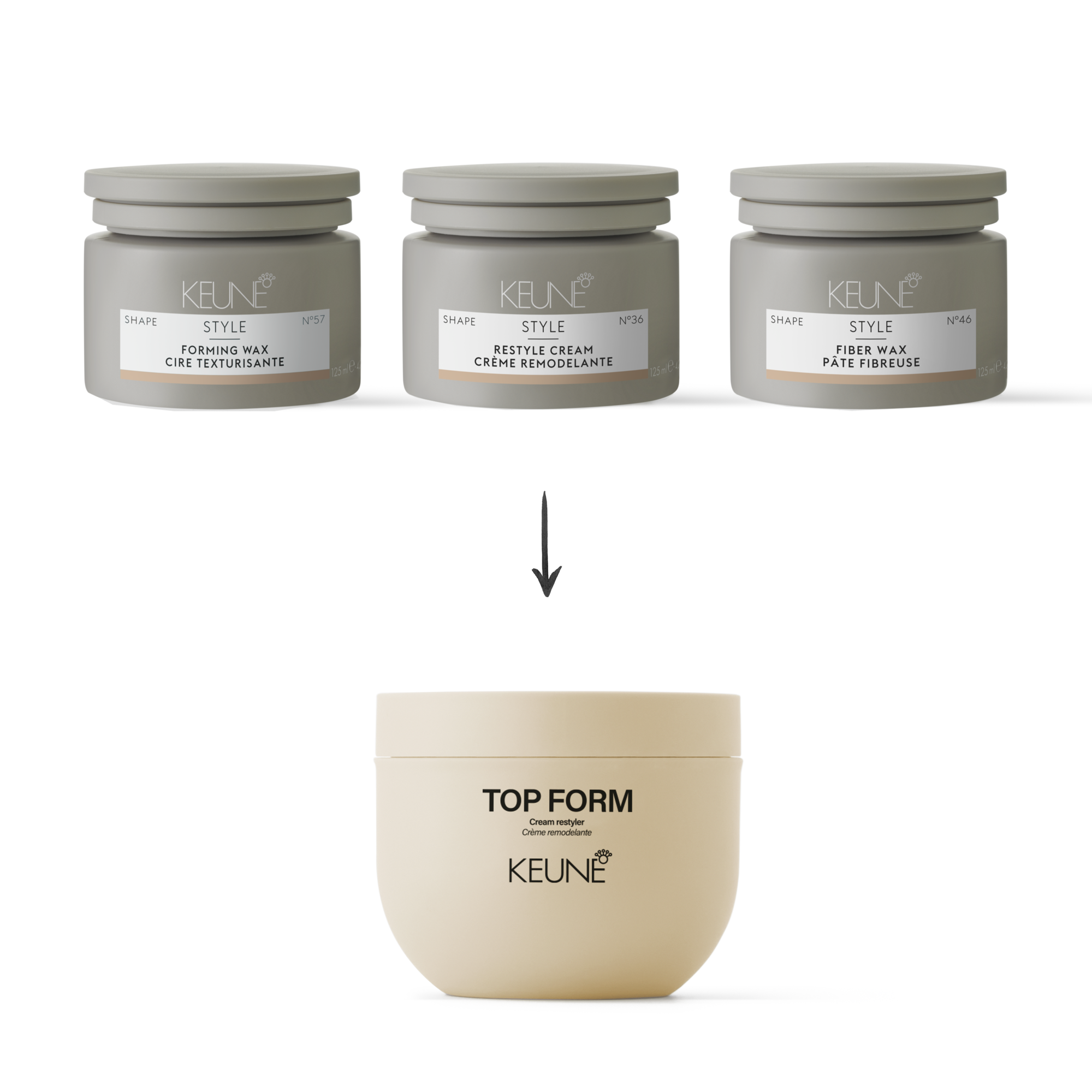 La crème Top Form de Keune transforme ta coiffure en quelques gestes simples, offrant un remodelage facile, une brillance éclatante et un toucher doux.